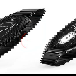 Išmanusis laikrodis juodas su metaline apyranke kasdienai HiFuture