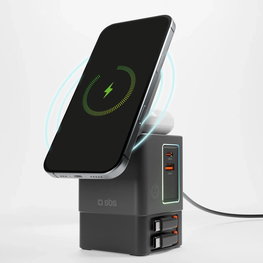 Įkrovimo stotelė su MagSafe, USB-C laidais ir stovu 65W – SBS