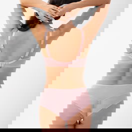 Liemenėlė rožinė su nėriniais kasdienai Loni K918