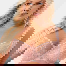 Liemenėlė rožinė nėriniuota didesnių dydžių kasdienai Gorsenia