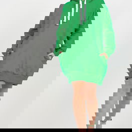 Tunika su gobtuvu žalia medvilninė laisvalaikiui Ex Moda