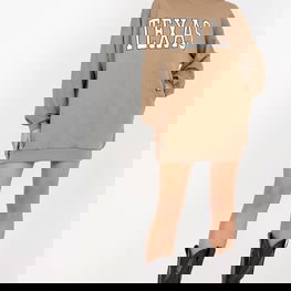 Ilgo kirpimo ruda moteriška palaidinė su užrašu TEXAS kasdienai Ex Moda