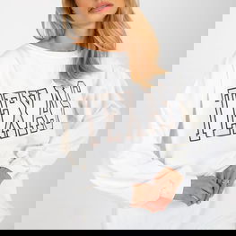 Džemperis balta spalva su užrašu kasdienai Ex Moda