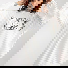 Džemperis su ilgu siluetu, baltas, medvilninis, kasdienai TEXAS Ex Moda