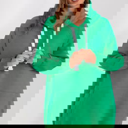 Tunika su gobtuvu žalia laisvalaikiui su kišene Ex Moda