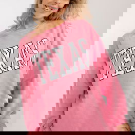 Džemperis rožinis ilgas su užrašu kasdienai Ex Moda