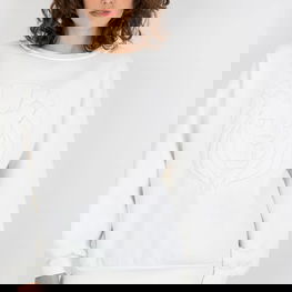 Džemperis balta su liūto raštu kasdienai Ex Moda