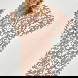 Naktinukai rusvos spalvos su gėlių raštu ilgomis rankovėmis Taro