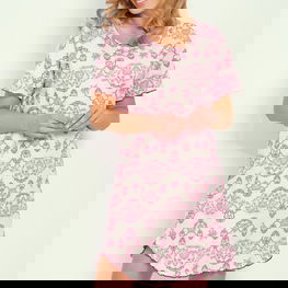 Naktinukai rožiniai medvilniniai trumpomis rankovėmis Taro