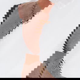 Aulinukai smėlio spalvos zomšiniai su užtrauktuku kasdienai