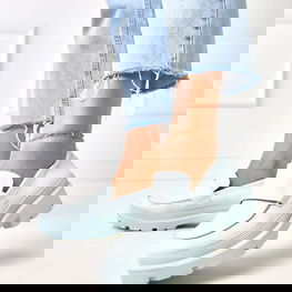 Mokasinai šviesiai mėlyni iš eko odos su platforma Seraphin