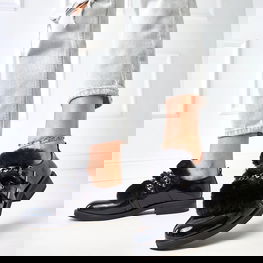 Odiniai juodi aulinukai su dirbtiniu kailiu kasdienai Sarol