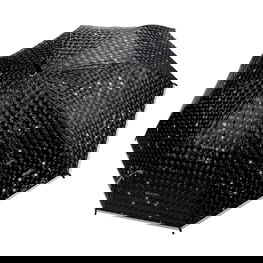 Skėtis juodas su žvaigždžių raštu universaliai paskirčiai RST