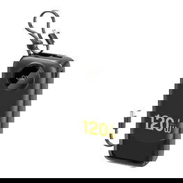 Išorinė baterija 20000 mAh su integruotu laidu juoda K13Pro