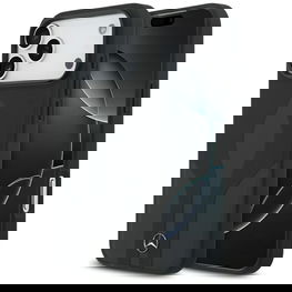 Telefono dėklas iPhone 17 Pro Max juodas oda MagSafe Mercedes