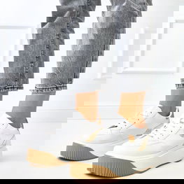 Sportbačiai moteriški balti aukšta platforma Baresi