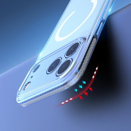 Telefono dėklas iPhone 17 Pro Max skaidrus MagSafe