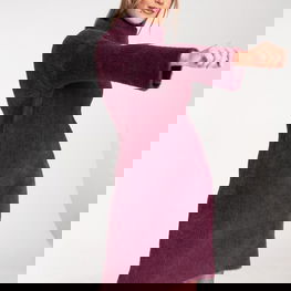 Megzta suknelė moterims bordo spalvos Figl