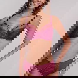 Bordo spalvos moteriška liemenėlė su nėriniais Ava