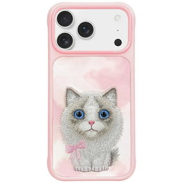 Telefono dėklas iPhone 17 Pro Max rožinis su kate Nimmy