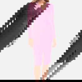 Bordo suknelė ilgomis rankovėmis