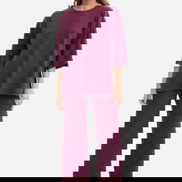 Palaidinė moterims bordo spalvos trikotažinė