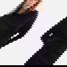 Juoda moteriška suknelė ilgomis rankovėmis