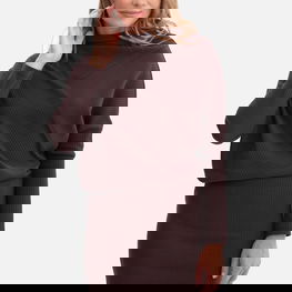 Ruda moteriška suknelė ilgomis rankovėmis