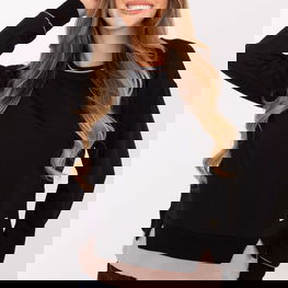 Juodas moteriškas džemperis ilgomis rankovėmis Relevance