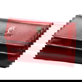 Raudona moteriška piniginė iš natūralios odos