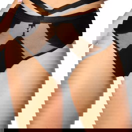 Juodos moteriškos kelnaitės su dirželiais Mat