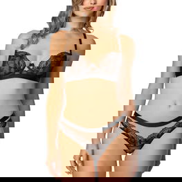 Nėriniuota juoda moteriška liemenėlė Mat