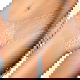 Kūno spalvos moteriškos nėriniuotos kelnaitės Mat