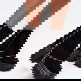 Juodi moteriški auliniai batai su atverčiama aule Maciejka