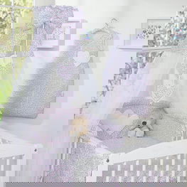 5 dalių kūdikių patalynės komplektas su baldakimu ir širdelėmis