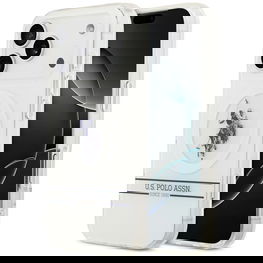 US Polo DH and Bottom Stripe Logo MagSafe Case for iPhone 17 Pro - White