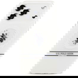 US Polo DH and Bottom Stripe Logo MagSafe Case for iPhone 17 Pro Max - White