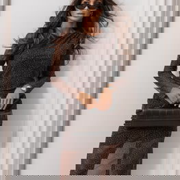 Ruda suknelė ilgomis rankovėmis LaBalancia