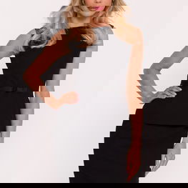 Suknelė juoda su dirželiu