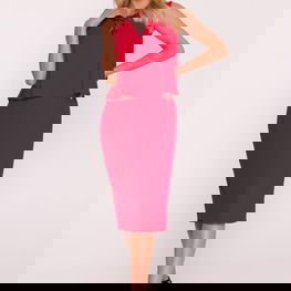 Suknelė raudona midi su nėrinių įsiuvu