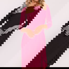 Suknelė tamsiai raudona midi su raukiniu