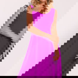 Suknelė fuksijų spalvos midi be rankovių