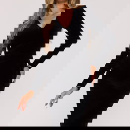 Suknelė juoda veliūrinė su V iškirpte Moe