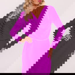 Suknelė fuksijų spalvos su drapiruota iškirpte