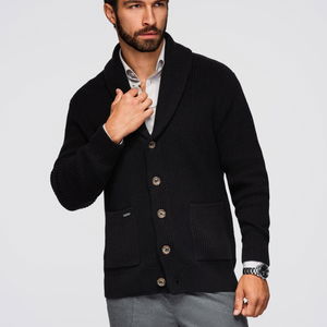 Juodas medvilninis kardiganas vyrams – universalus pasirinkimas