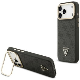 Dėklas iPhone 17 Pro Max Guess su trikampiu logotipu ir stovu – stiliui ir patogumui kasdien.
