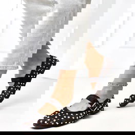 Balerinos juodos tinklelinės su akutėmis Malmo – stilingam patogumui kasdien