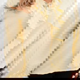 Palaidinė moteriška geltona su raukiniais ir segtuku Plus Size