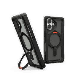 Dėklas telefonui iPhone 17 su MagSafe juodas ir oranžinis UAG