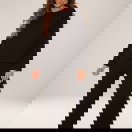 Namų drabužių komplektas moterims juodas De Lafense